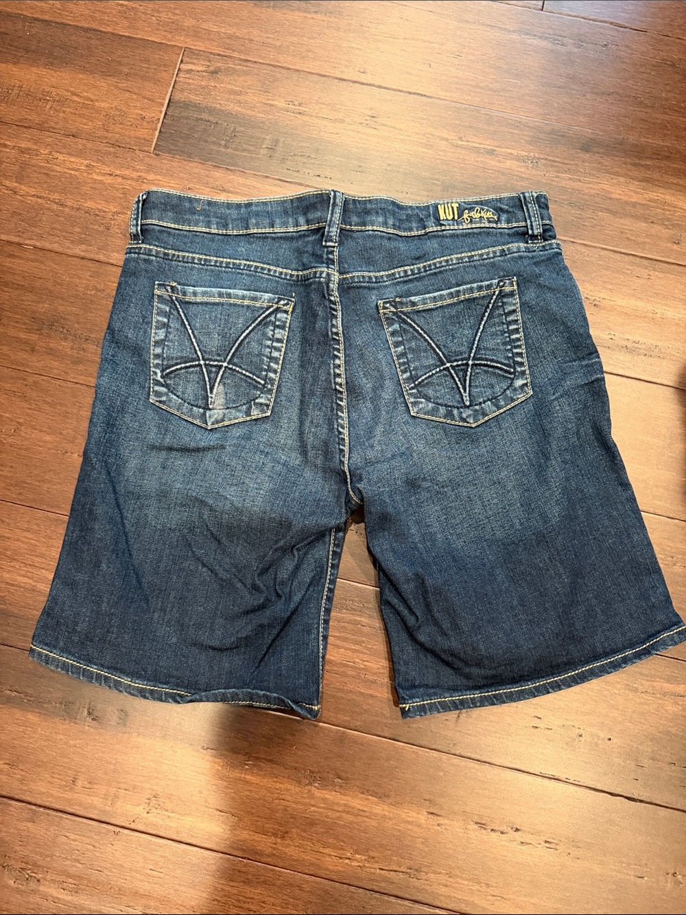 Kut from the Kloth Dark Blue Distressed Denim Shorts - Picture 4 of 6